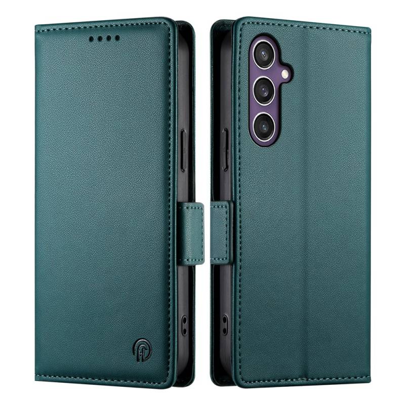 Стилен и тънък кожен калъф за Samsung Galaxy S26 FE - зелен