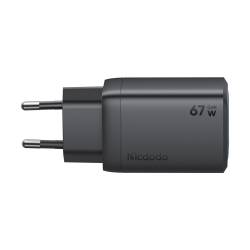 Mcdodo Mini GaN 67W бързо зарядно с 2x USB-C и USB-A - черен